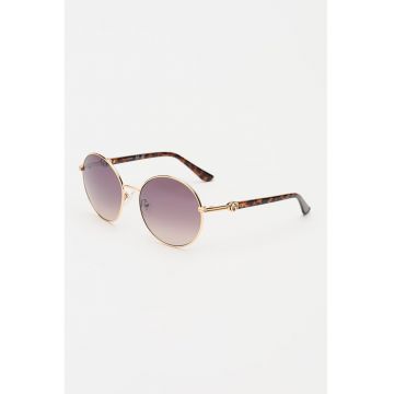 Ochelari de soare rotunzi cu lentile cu aspect in degrade - Auriu