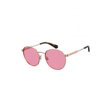 Ochelari de soare rotunzi cu lentile polarizate - Auriu/Maro