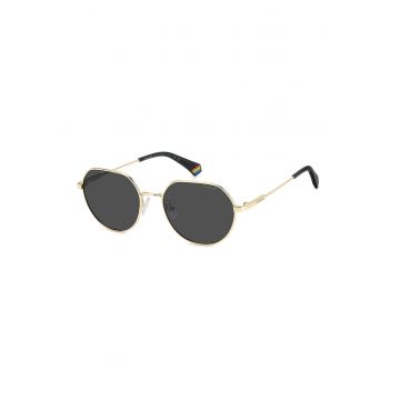 Ochelari de soare rotunzi unisex polarizati - Auriu/Negru
