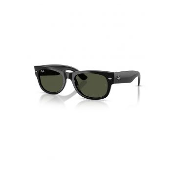Ochelari de soare unisex cu lentile patrate - Negru