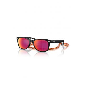 Ochelari de soare wayfarer cu logo discret - Midnight Black/Argintiu