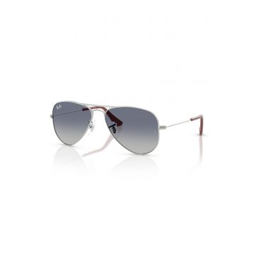 Ochelari de soare aviator cu lentile polarizate si rama metalica - Maro cognac/Argintiu