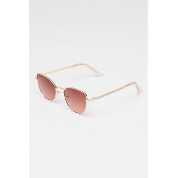 Ochelari de soare aviator cu lentile uni - Auriu -