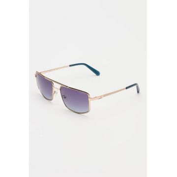 Ochelari de soare aviator patrati cu lentile polarizate - Auriu