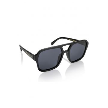 Ochelari de soare aviator unisex polarizati cu model uni - Negru