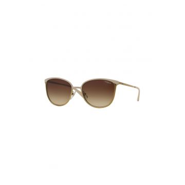 Ochelari de soare cat-eye - 49854 - Auriu/Maro nisip