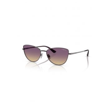 Ochelari de soare cat-eye - Argintiu inchis/Violet prafuit
