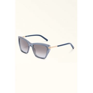 Ochelari de soare cat-eye - Auriu/Albastru prafuit