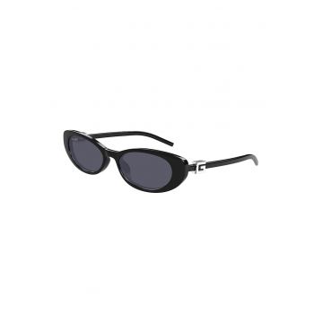 Ochelari de soare cat-eye cu lentila cu uniforma - Negru - Argintiu - Negru