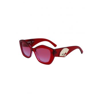 Ochelari de soare cat-eye cu lentile in degrade - Rosu/Auriu