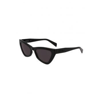 Ochelari de soare cat-eye cu lentile uni - Negru