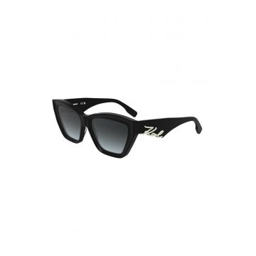 Ochelari de soare cat-eye cu logo - Negru