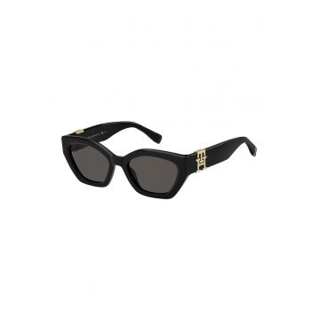 Ochelari de soare cat-eye cu model monograma - Negru
