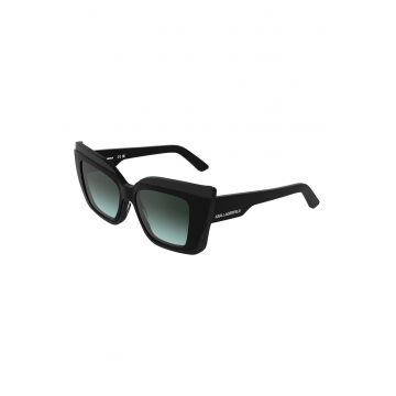 Ochelari de soare cat-eye cu rama groasa - Negru