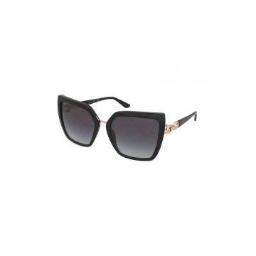 Ochelari de soare dama  model GU00160 01B - forma supradimensionata - culoare neagra - lentile gri cu efect de tranzitie