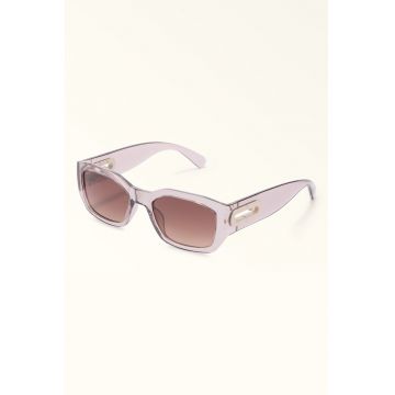 Ochelari de soare dreptunghiulari cu lentile degrade - Auriu/Roz pastel