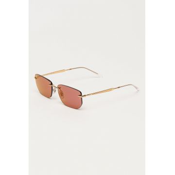 Ochelari de soare dreptunghiulari unisex - Auriu/Transparent