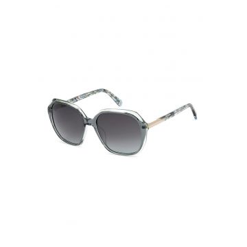 Ochelari de soare hexagonali cu lentile in degrade - Auriu/Transparent