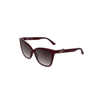 Ochelari de soare patrati cu lentile in degrade - Visiniu