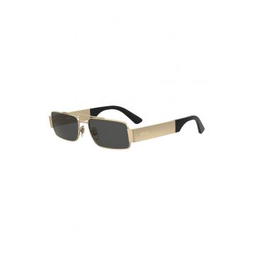 Ochelari de soare patrati unisex cu lentile uni - Auriu