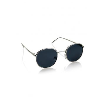 Ochelari de soare rotunzi unisex cu lentile polarizate - 654987 - Argintiu