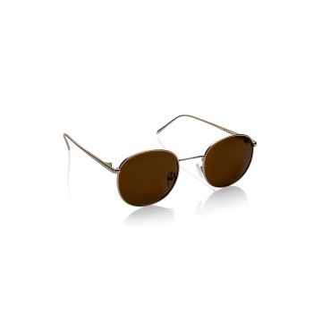 Ochelari de soare rotunzi unisex cu lentile polarizate - 654987 - Auriu