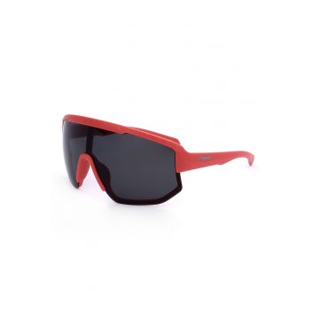 Ochelari de soare shield unisex cu lentile polarizate - Rosu stins