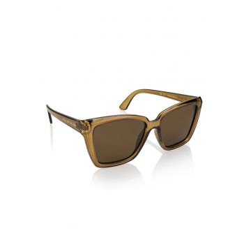 Ochelari de soare unisex cat-eye masivi polarizati - Caramel