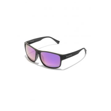 Ochelari de soare unisex cu lentile oglinda - Negru