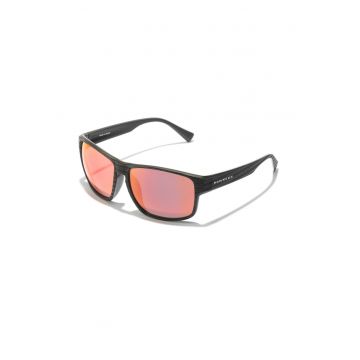 Ochelari de soare unisex cu lentile oglinda - Negru