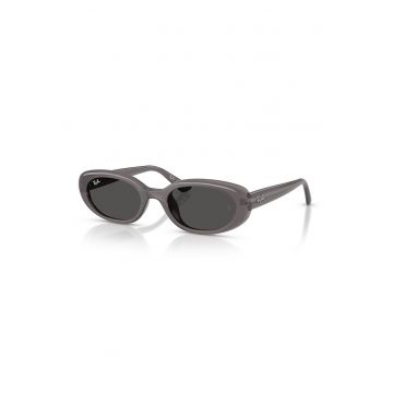 Ochelari de soare unisex cu lentile ovale si model unisex - Gri inchis