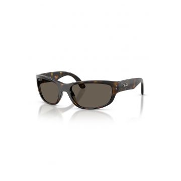 Ochelari de soare unisex dreptunghiulari - Maro/Galben