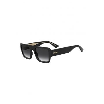 Ochelari de soare unisex patrati cu lentile uni - Negru