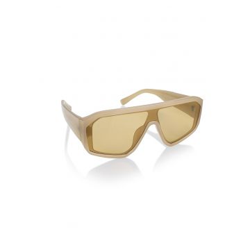 Ochelari de soare unisex shield polarizati - Maro nisip