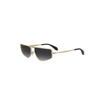 Ochelari de soare wrap unisex cu rama metalica - Auriu