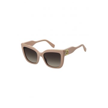 Ochelari de soare cat-eye cu lentile in degrade - Auriu/Bej inchis