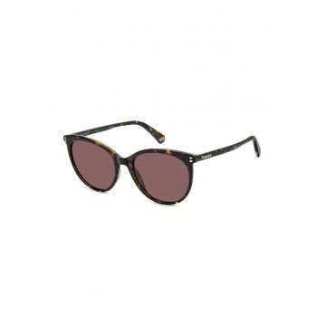 Ochelari de soare cat-eye cu lentile polarizate - Galben sofran/Negru stins