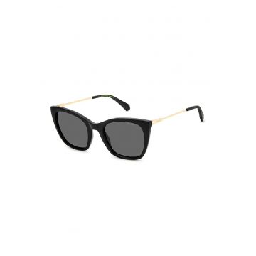 Ochelari de soare cat-eye polarizati - Auriu/Negru/Gri inchis