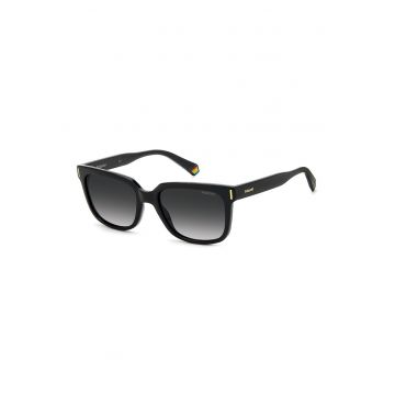 Ochelari de soare patrati cu model unisex - Negru