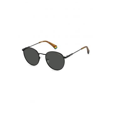 Ochelari de soare rotunzi unisex cu lentile polarizate - Negru