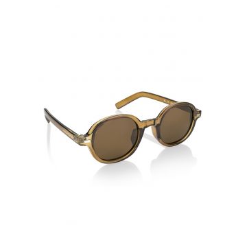 Ochelari de soare unisex rotunzi polarizati - Caramel