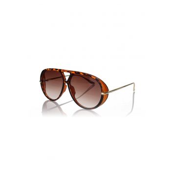 Ochelari de soare aviator cu lentile degrade - Maro inchis/Portocaliu