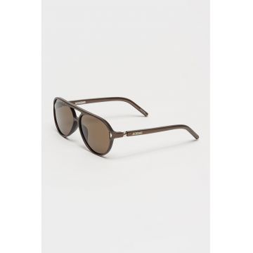 Ochelari de soare aviator cu lentile uni - Maro/Auriu deschis