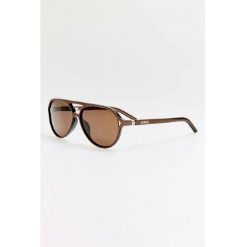 Ochelari de soare aviator cu lentile uni - Maro/Auriu deschis