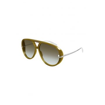 Ochelari de soare aviator cu model unisex - Verde masliniu/Argintiu