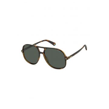 Ochelari de soare aviator unisex cu lentile polarizate - Maro inchis/Maro deschis/Gri antracit