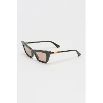 Ochelari de soare cat-eye - Auriu/Verde masliniu inchis