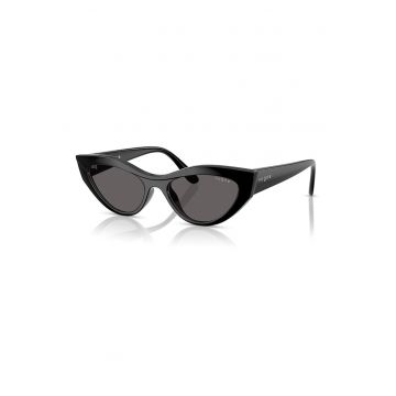 Ochelari de soare cat-eye cu detalii logo - Negru