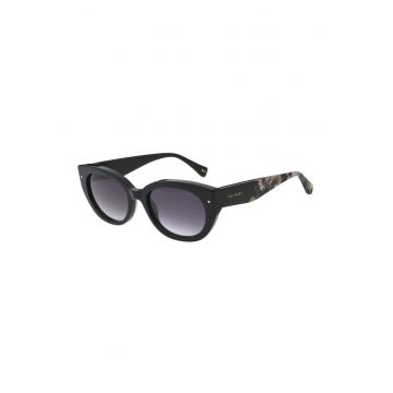 Ochelari de soare cat-eye cu lentile in degrade - Verde/Negru/Lila