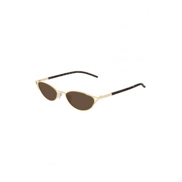 Ochelari de soare cat-eye cu lentile uni - Auriu/Maro inchis
